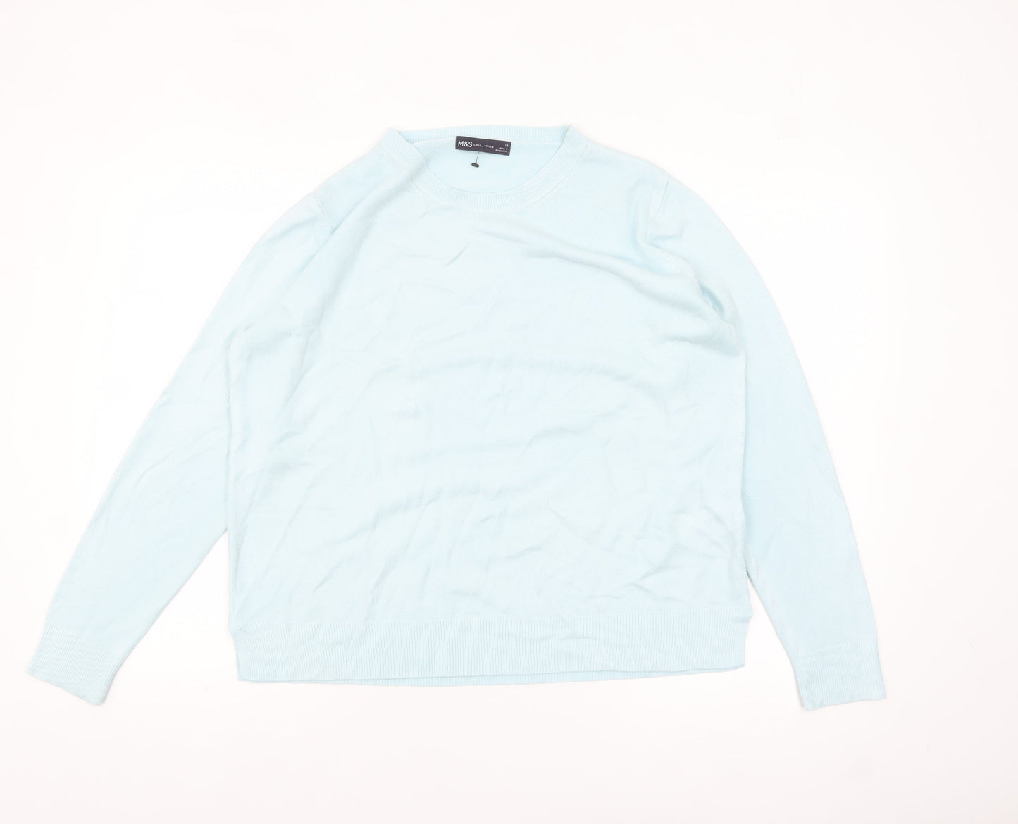 Womens UK Size 18 Marks and Spencer Blue Pullover Jumper