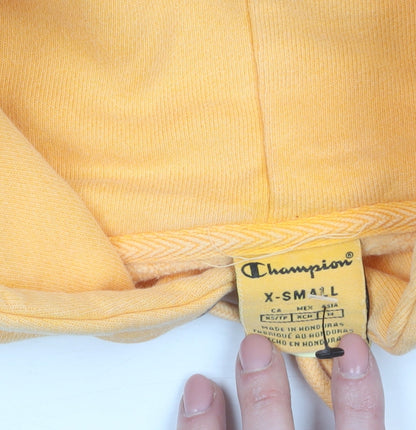 Womens UK Size XS Champion Yellow Pullover Hoodie