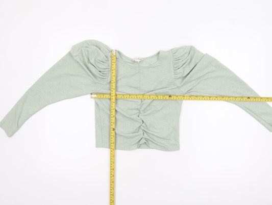 Womens UK Size 8 Miss Selfridge Green Cropped Blouse