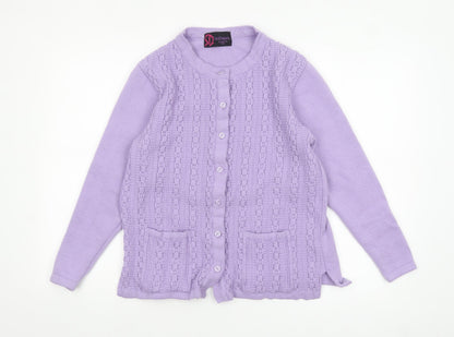 Womens UK Size S Sarah Dunnway Purple Cardigan Jumper