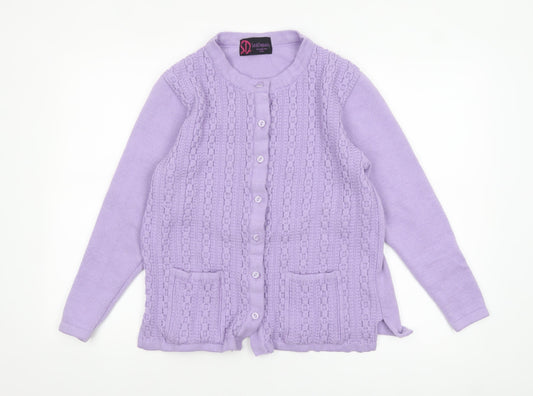 Womens UK Size S Sarah Dunnway Purple Cardigan Jumper