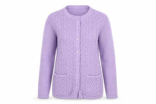 Womens UK Size S Sarah Dunnway Purple Cardigan Jumper