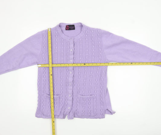 Womens UK Size S Sarah Dunnway Purple Cardigan Jumper