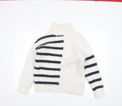 Womens UK Size S Marks and Spencer White Pullover Jumper