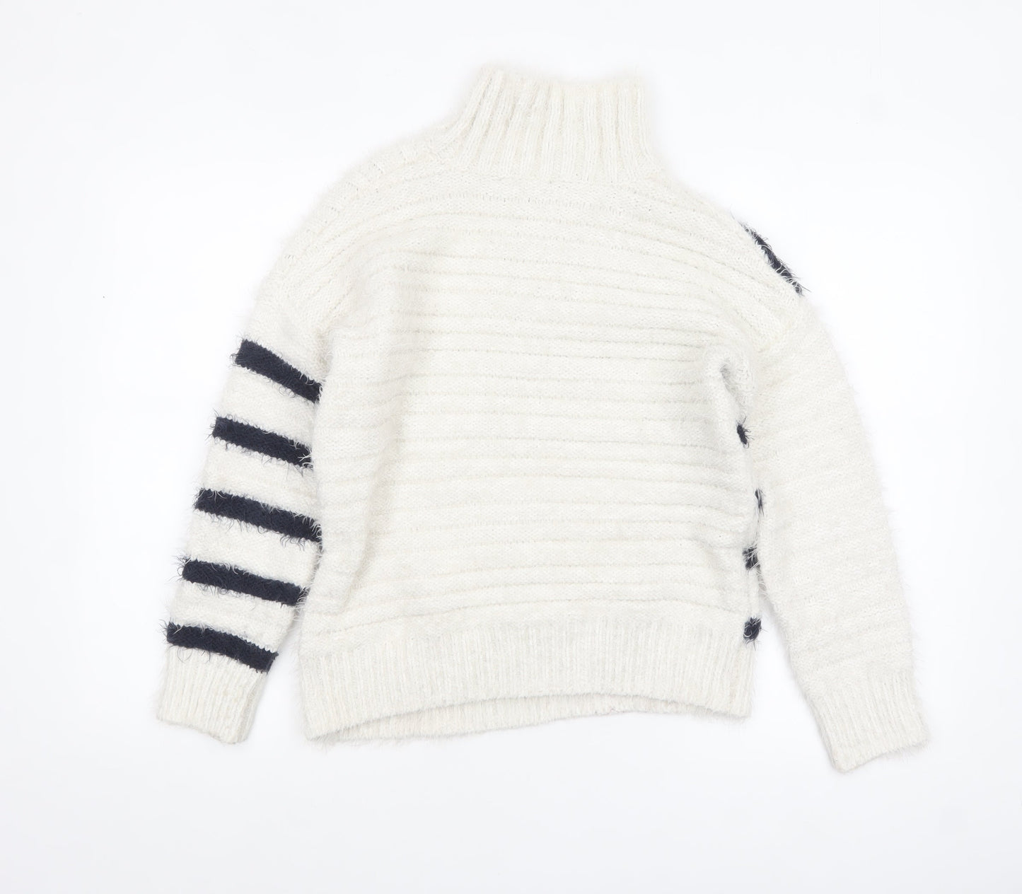 Womens UK Size S Marks and Spencer White Pullover Jumper