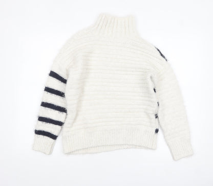 Womens UK Size S Marks and Spencer White Pullover Jumper