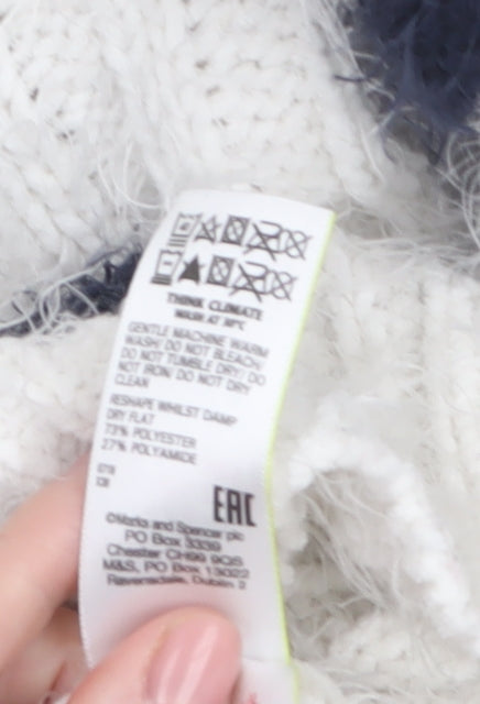 Womens UK Size S Marks and Spencer White Pullover Jumper