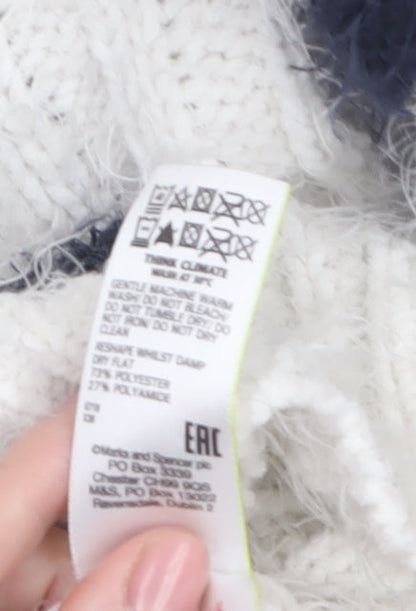 Womens UK Size S Marks and Spencer White Pullover Jumper