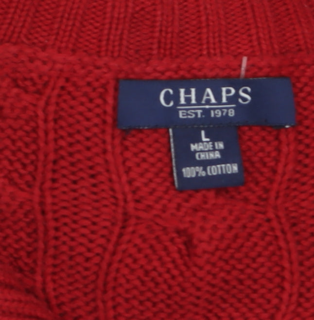 Womens UK Size L Chaps Red Pullover Jumper