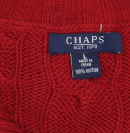 Womens UK Size L Chaps Red Pullover Jumper