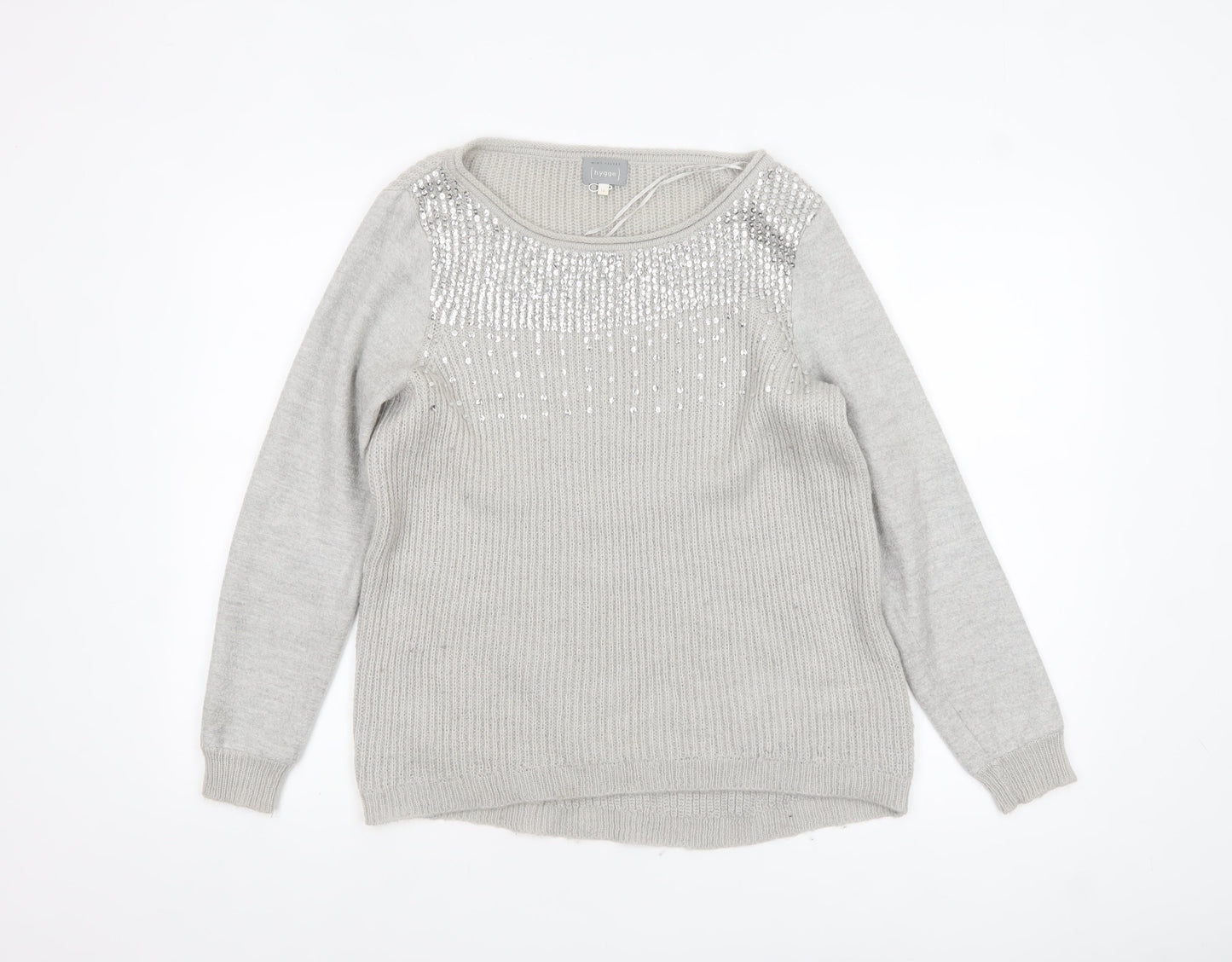 Womens UK Size 12 Mint Velvet Grey Pullover Jumper