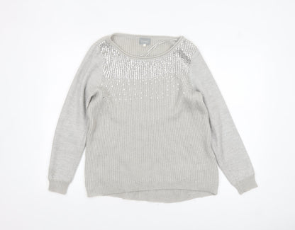 Womens UK Size 12 Mint Velvet Grey Pullover Jumper