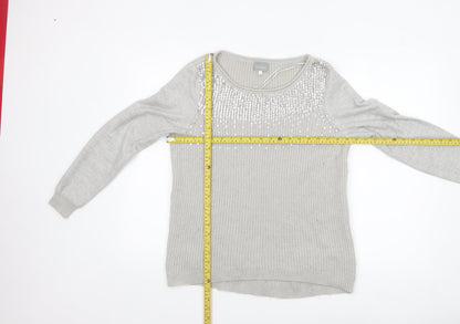 Womens UK Size 12 Mint Velvet Grey Pullover Jumper