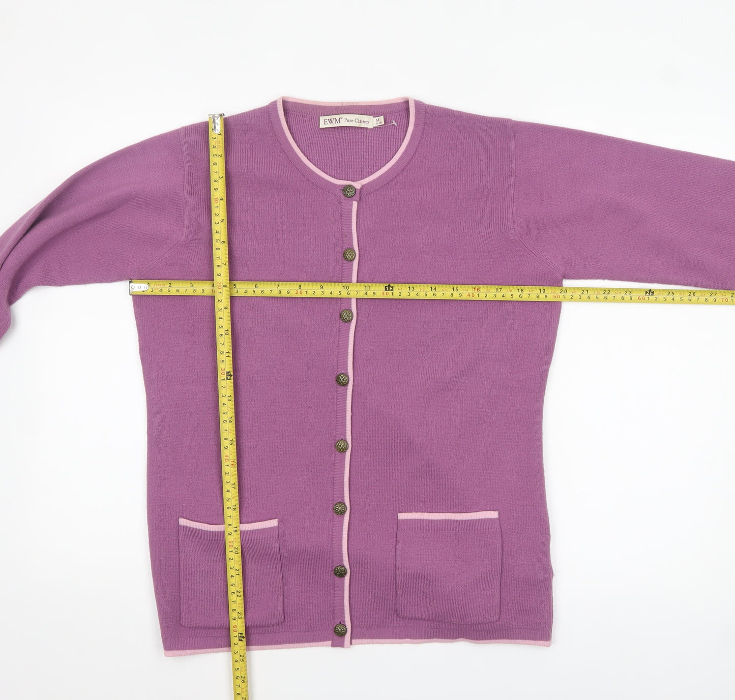 Womens UK Size 14-16 EWM Purple Cardigan Jumper
