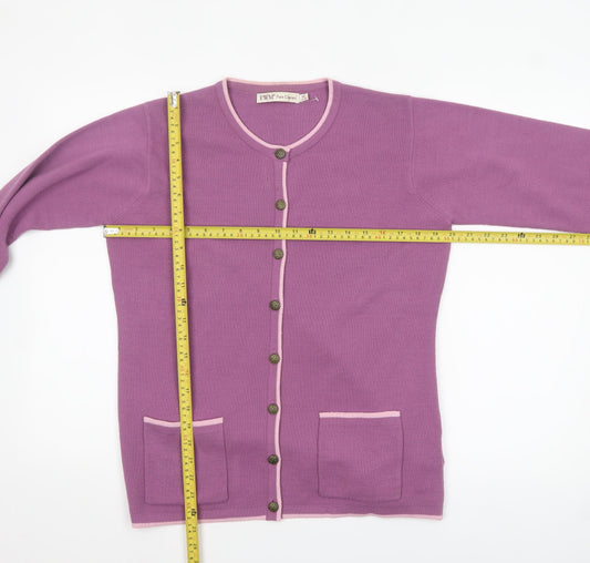Womens UK Size 14-16 EWM Purple Cardigan Jumper