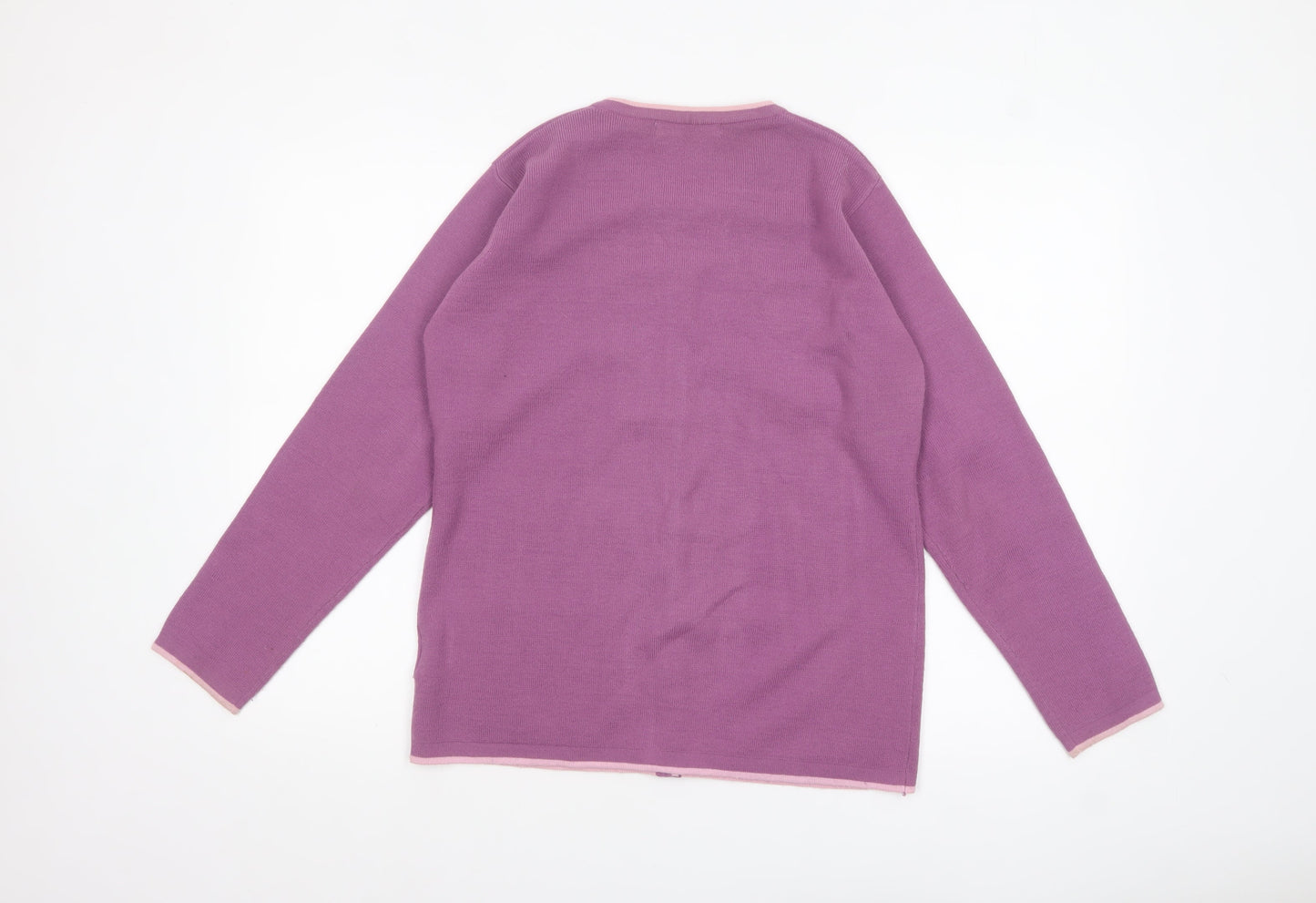 Womens UK Size 14-16 EWM Purple Cardigan Jumper