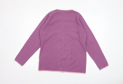 Womens UK Size 14-16 EWM Purple Cardigan Jumper