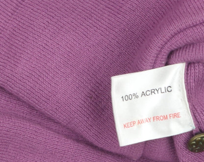 Womens UK Size 14-16 EWM Purple Cardigan Jumper