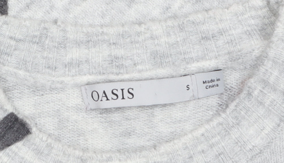 Womens UK Size S Oasis Grey Pullover Jumper