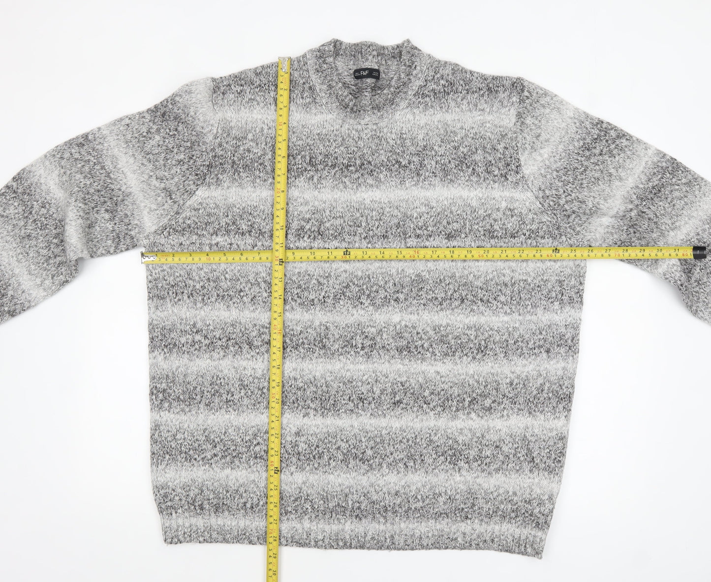 Mens UK Size 2XL F&F Grey Pullover Jumper