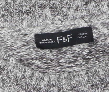 Mens UK Size 2XL F&F Grey Pullover Jumper
