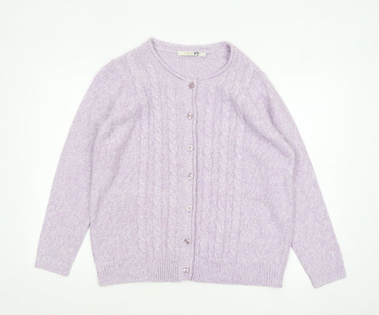 Womens UK Size 18 EWM Purple Cardigan Jumper