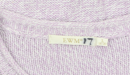 Womens UK Size 18 EWM Purple Cardigan Jumper