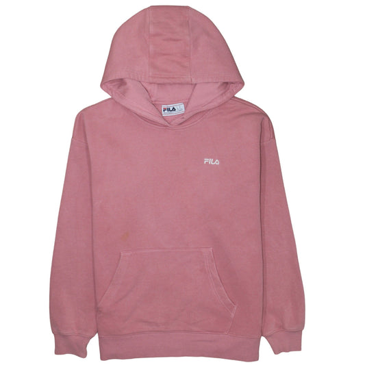Womens UK Size XL FILA Pink Pullover Hoodie