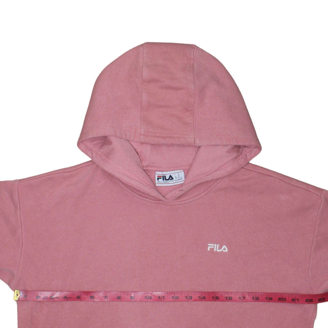 Womens UK Size XL FILA Pink Pullover Hoodie