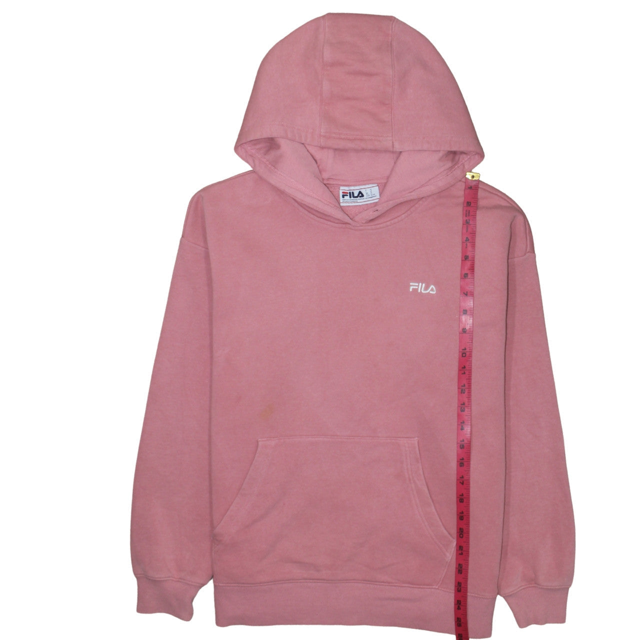 Womens UK Size XL FILA Pink Pullover Hoodie