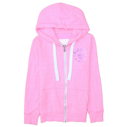 Womens UK Size S Diesel Pink Full Zip Hoodie