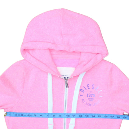 Womens UK Size S Diesel Pink Full Zip Hoodie