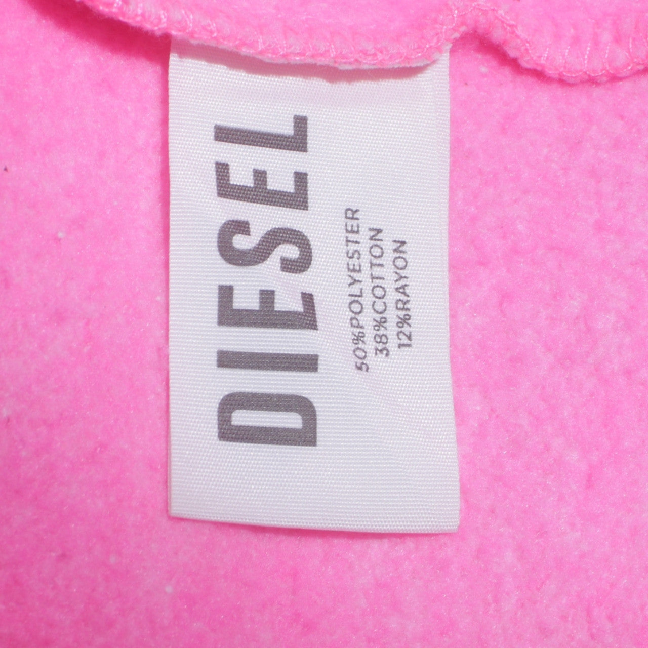 Womens UK Size S Diesel Pink Full Zip Hoodie