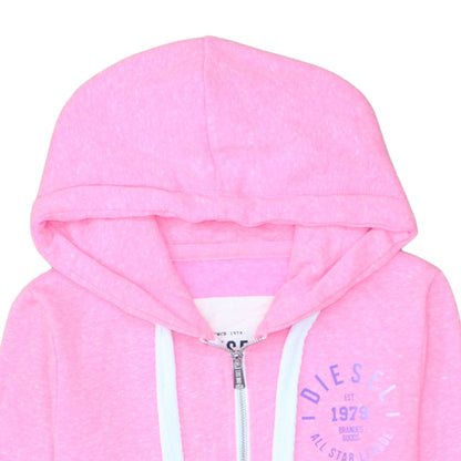 Womens UK Size S Diesel Pink Full Zip Hoodie