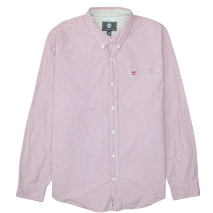 Timberland Men's Red Check Regular Fit Button-Down Cotton Shirt XL