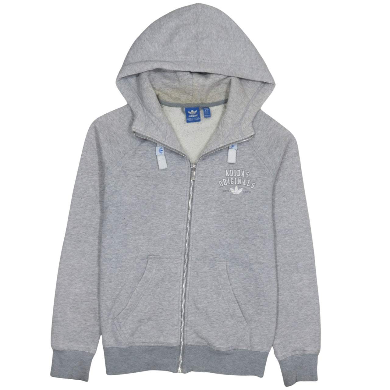 Womens UK Size 12 adidas Grey Full Zip Hoodie