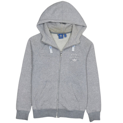 Womens UK Size 12 adidas Grey Full Zip Hoodie