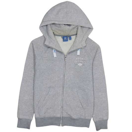 Womens UK Size 12 adidas Grey Full Zip Hoodie