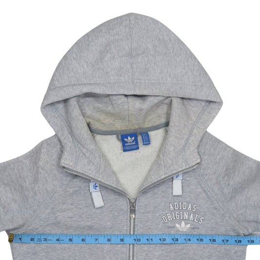 Womens UK Size 12 adidas Grey Full Zip Hoodie