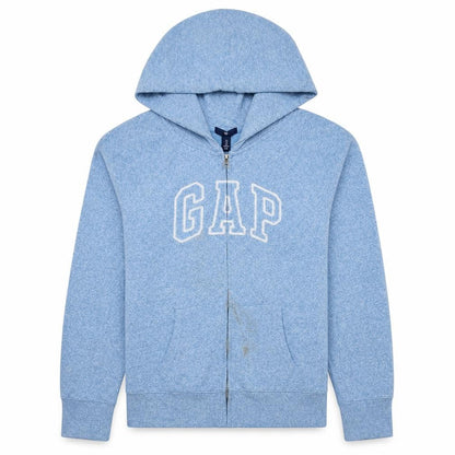 Gap Men Blue Full Zip Hoodie M Regular Fit Logo Sweatshirt