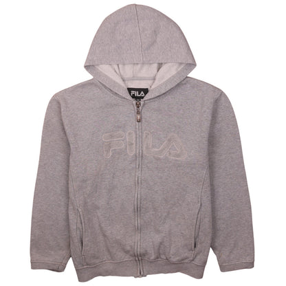 Womens UK Size L FILA Grey Full Zip Hoodie