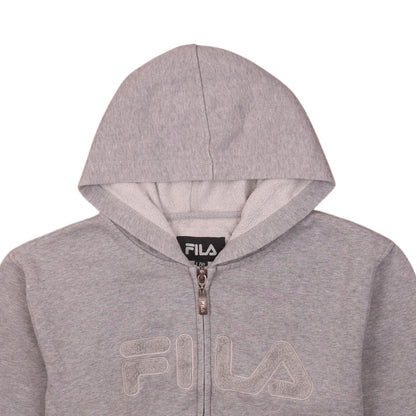Womens UK Size L FILA Grey Full Zip Hoodie