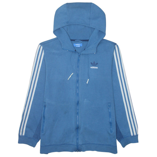 Mens UK Size L adidas Blue Full Zip Hoodie
