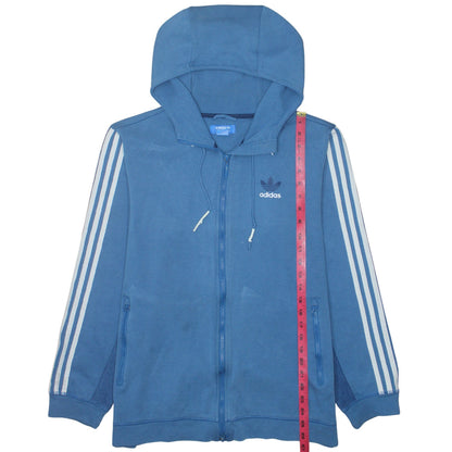 Mens UK Size L adidas Blue Full Zip Hoodie
