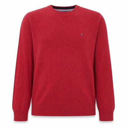 Tommy Hilfiger Men Red Cotton Crew Neck Pullover Jumper S
