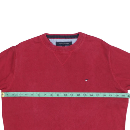 Tommy Hilfiger Men Red Cotton Crew Neck Pullover Jumper S
