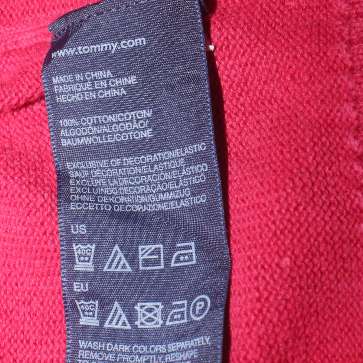 Tommy Hilfiger Men Red Cotton Crew Neck Pullover Jumper S