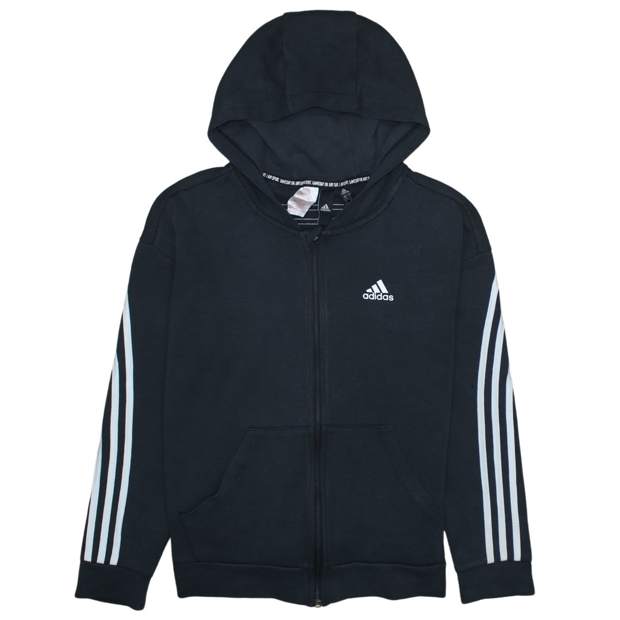 Boys UK Size 14-15 Years adidas Black Full Zip Hoodie