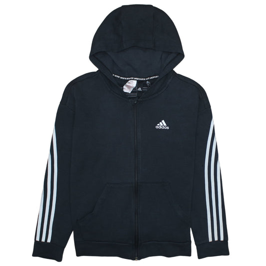 Boys UK Size 14-15 Years adidas Black Full Zip Hoodie