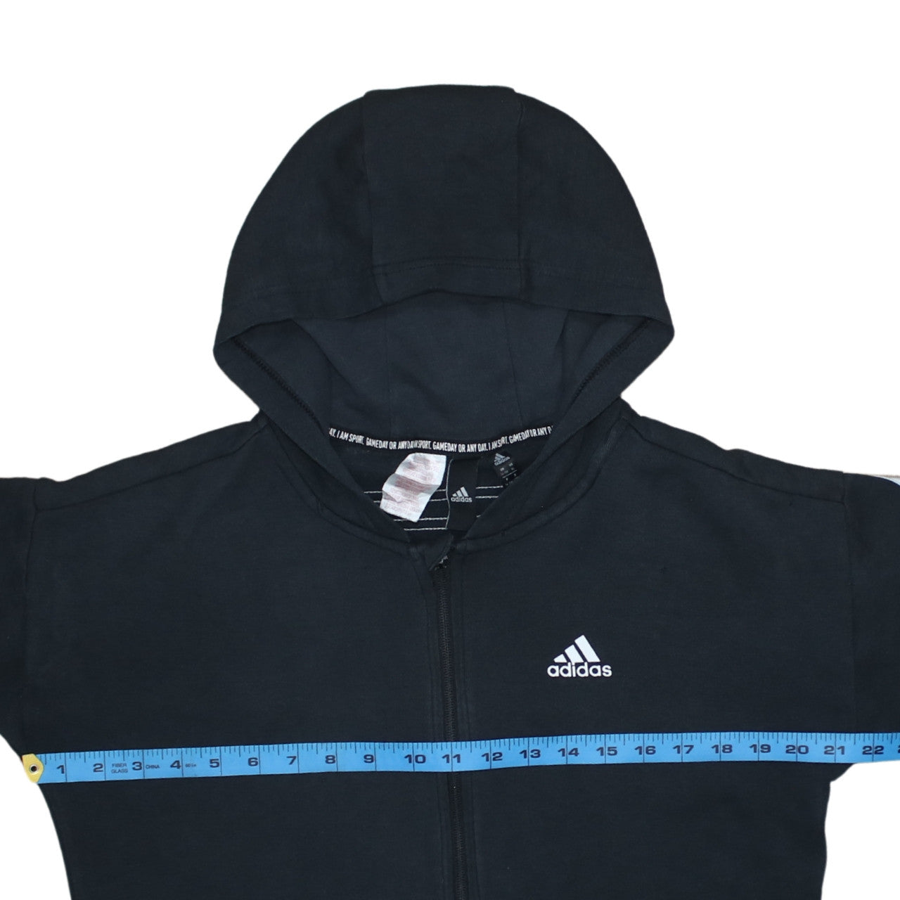 Boys UK Size 14-15 Years adidas Black Full Zip Hoodie